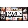 Kiera Grace Family 10 Opening Collage Frame - 15" by 29", Fits 4 - 5" x 7" and 6 - 4" x 6" Photos, Black