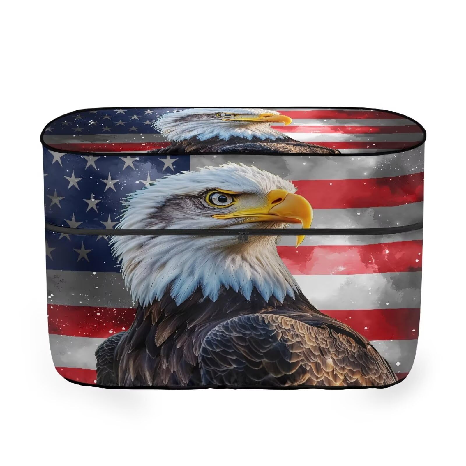 Photo 1 of Horeset Eagle American Flag Propane Tank Cover, Patriotic Camper Cover,Trailer Travel Accessories, Fits 20LB Dual Tanks for RV/Trailer/Camper Accessories Decorative