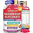 Venture Pal 60 Day Supply Magnesium Glycinate Gummies with Ashwagandha for Adults and Kids, L-Theanine, CoQ10, Sugar Free Magnesium Supplement 400mg for Calm Mood & Sleep, Gluten-Free & Vegan