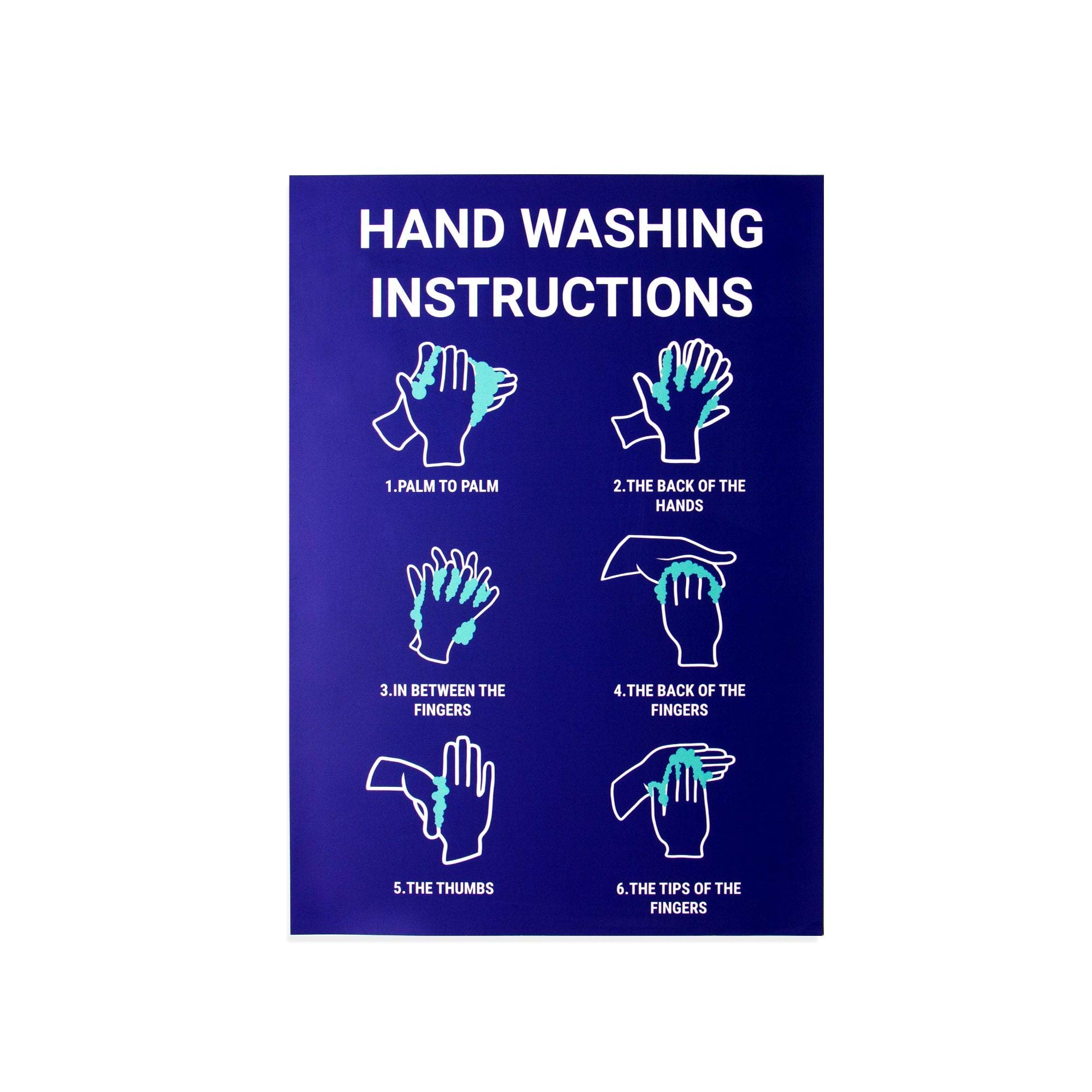 Blue Hand Washing Instructions Magnetic Sign to Ensure Staff and Customers are Safe and Aware of Hygiene Measures to Prevent the Spread of Germs - Pack of 1 — image 1