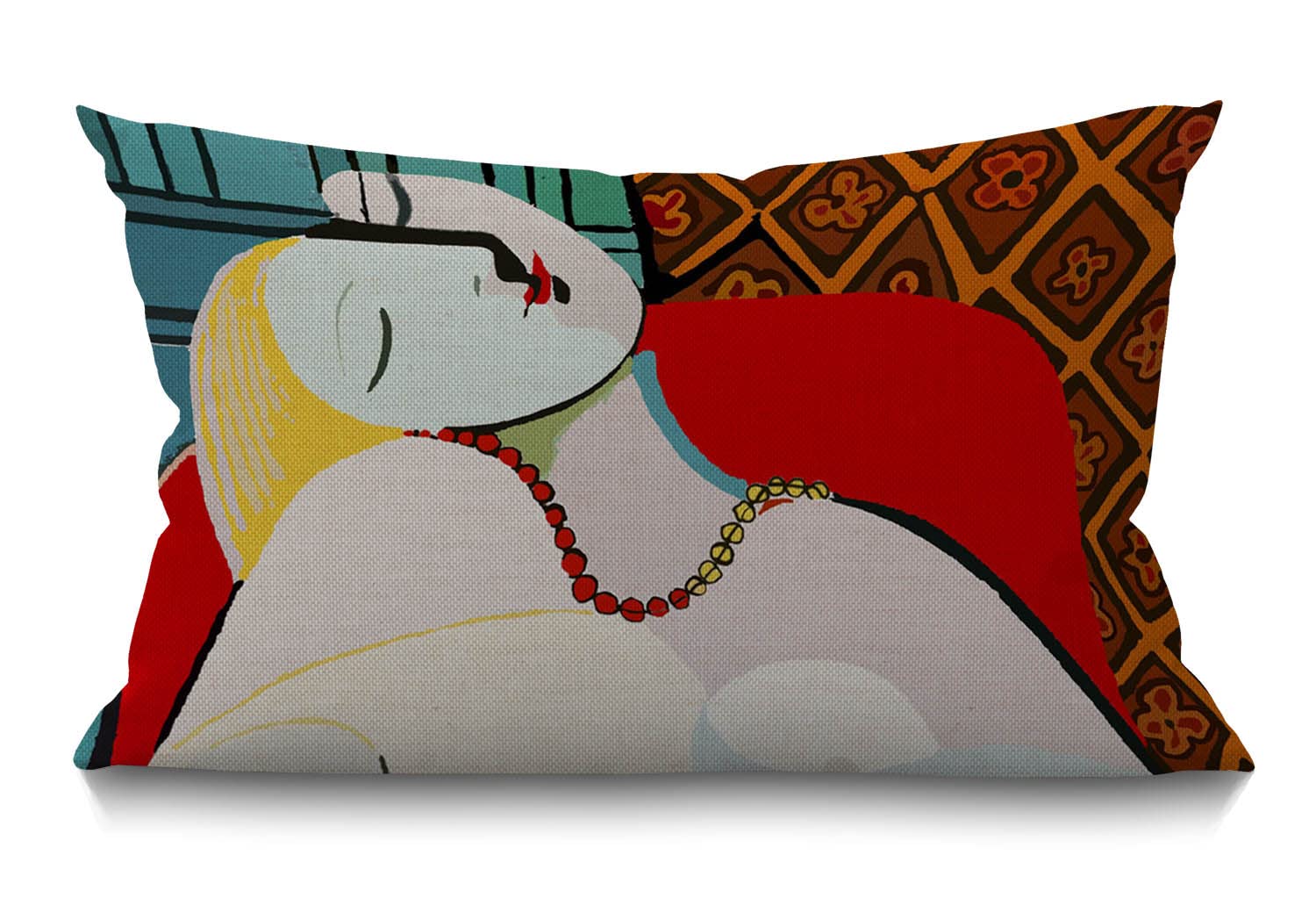 BGBDEIA Picasso Le Reve The Dream Painting Decorative Linen Cushion Cover 30 x 50 cm (12" x 20") Rectangular Throw Pillow Covers for Garden Patio Living Room Couch Sofa