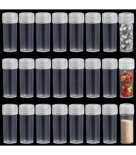 50 Botellas De Muestra Plástico 5 Ml | Tapa Blanca, Cuerpo Transparente | Para Polvos, Píldoras, Semillas