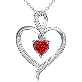 E Infinity Necklace 925 Sterling Silver Love Heart Birthstone Necklace, Mother’s Day Birthday Anniversary Jewelry Gifts for Wife Girlfriend Mom Her