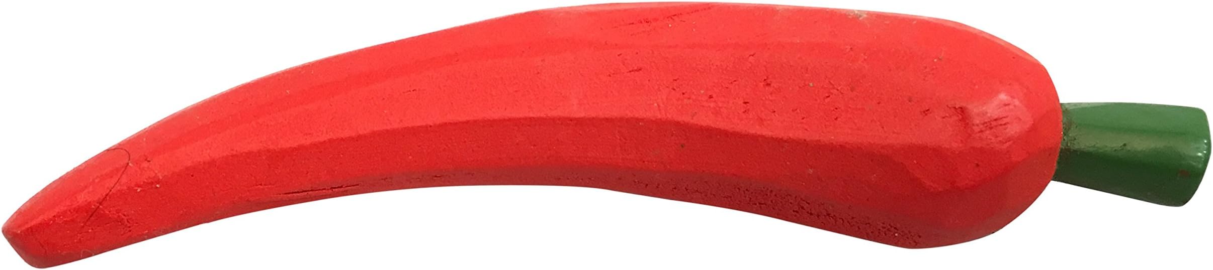 Estia 2 x 10.5 cm Hand Carved Chilli Pod Toy (5-Piece, Red)