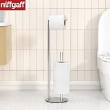 niffgaff Brushed Nickel Free-Standing Toilet Paper Holder Stand view 7