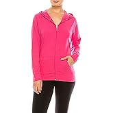 Eevee Women's Full Zip Hoodie - Lightweight Jacket Active Sweater Hooded Sweatshirt Slim Fitting Yoga Activewear
