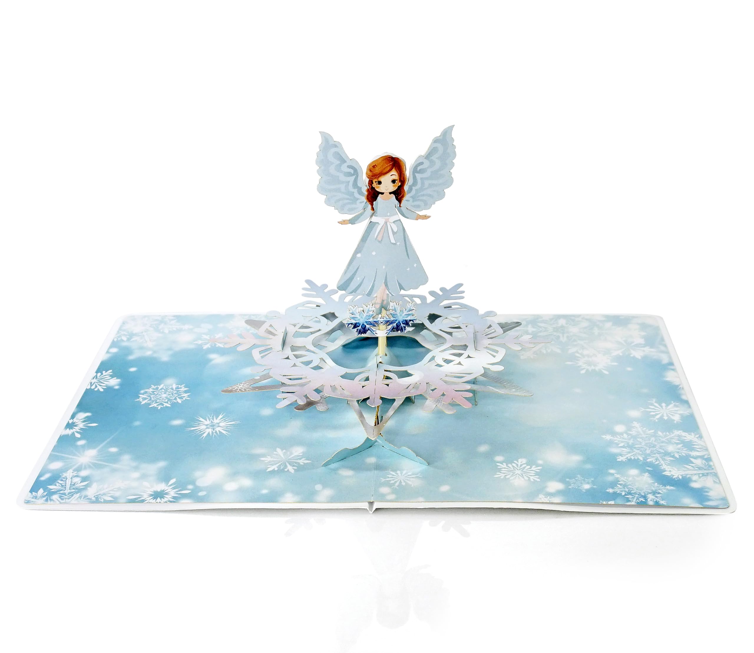 CUTPOPUP Angel 360 Auto Rotation Merry Christmas Cards 2025, Pop Up Christmas Cards w Envelope, 3D Xmas Card, Holiday Greeting Card Gifts for Her Him Wife Husband Family (Auto Rotation) US8-CN304UK