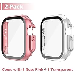 Misxi 2 Pack Hard PC Case with Tempered Glass