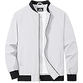 MAGCOMSEN Men's Bomber Jacket Lightweight Casual Zip Up Windbreaker Spring Fall Golf Coat with Pockets