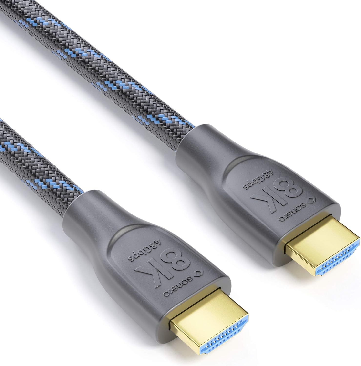 Sonero PHC111-010 8K Ultra High Speed HDMI Cable with Ethernet, Nylon Braid, Gold-Plated Connectors (8K UltraHD