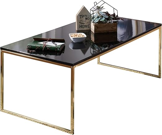 Sofatisch Gold Schwarz : Couchtisch Gold Glas Eckig : Lifa living