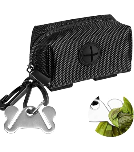 Quierobe Pet Waste Bag Dispenser – Dog Poop Bag Holder With Zipper, Leash Hook, Portable Organizer Pouch For Walking, Running (1 Pack)