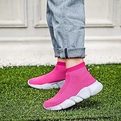 YAVY Girls Pink Sneakers Kids Running Shoes for