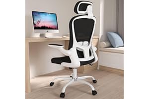SILYBON Office Chair, High Back Ergonomic Desk Chair, Breathable Mesh Desk Chair with Adjustable Lumbar Support and Headrest, Swivel Task Chair with flip-up Armrests, Executive Chair for Home Office