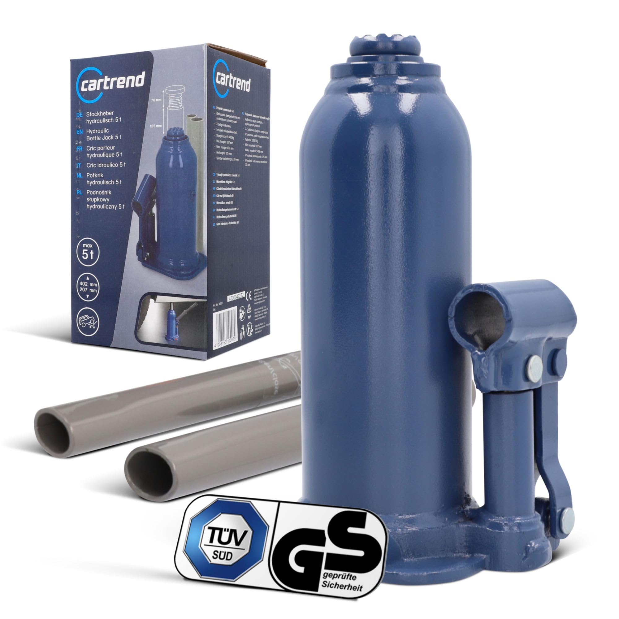 Cartrend 10007 Hydraulic Bottle Jack, 5 ton capacity