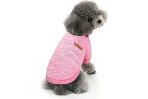 Idepet Pet Dog Classic Sweater, Soft Fleece Coat for Small,Medium Dog,Warm Pet Dog Cat Clothes,Soft Puppy Customes 2 Color (M, Pink)