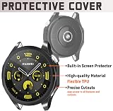 sciuU Huawei Watch GT 4 46mm Case 2 Pack TPU Screen Protector Black Silver view 2