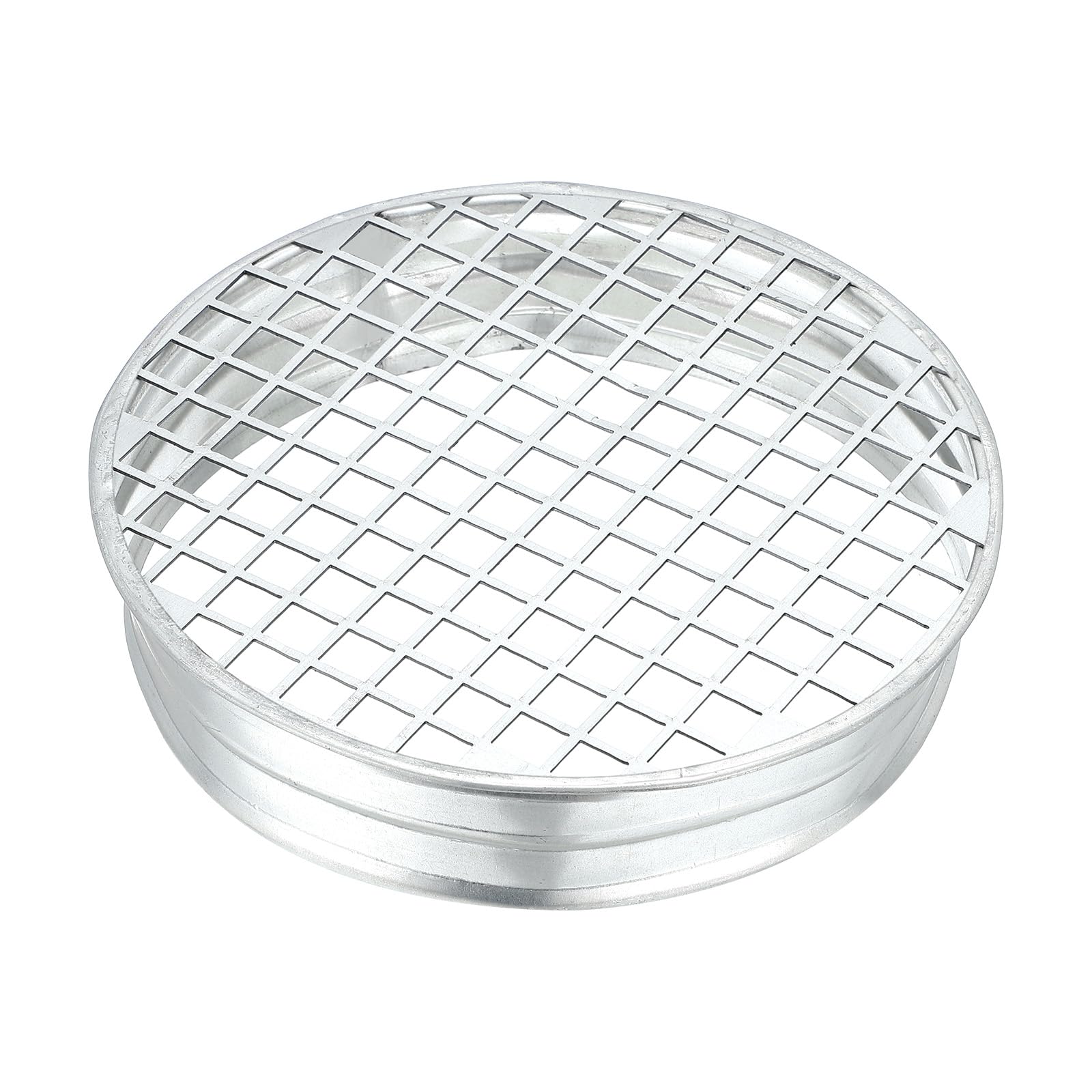 PATIKIL 6 Inch Duct End Cap with Steel Mesh, Metal Tee Cap Galvanized Steel Round Dry Vent Cover Ducting Sealing Tee Plug for HVAC Systems Indoor and Outdoor Use