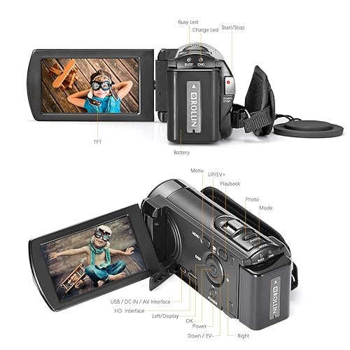 HAOHUNT Video Camera Camcorder, Full HD 1080P 15FPS 24MP Digital