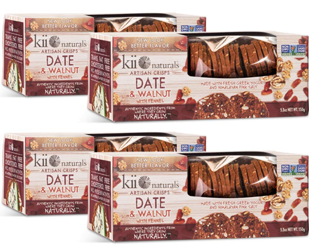 Kii Naturals Artisan Crisps Date And Walnut 5 3oz 4 Pack Professionally Packed Packaged For Shipping Chips Crackers Spread Flatbread Snack Cheese Dips Tea Wine Toast Bread Buy Online In Aruba At Aruba Desertcart Com Productid