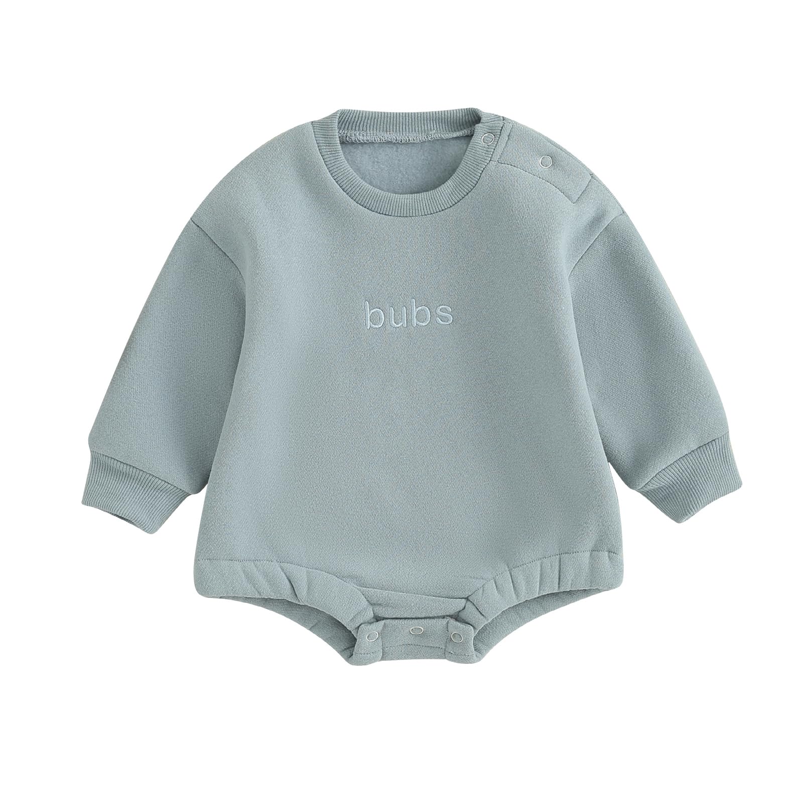 Photo 1 of VISGOGO Newborn Infant Baby Boy Oversized Romper Sweater Onesie Coming Home Outfit Neutral Clothes (Bubs-Blue, 6-12 Months)