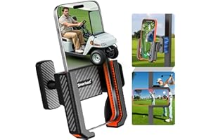 Smerkod Magnetic Golf Cart Phone Holder Mount- Holds Up To 6 LBS, 3s Phone Clip Install,Phone Caddy for iPhone Galaxy Fits EZGO Club Car Yamaha Icon,Golf Cart Accessories Essentials Gift for Men Women
