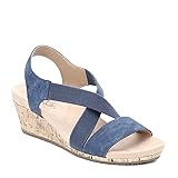 LifeStride womens Mexico Wedge Sandal, Navy, 7.5