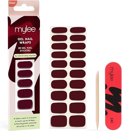 Mylee Gel Nail Wraps Diva 20 Pre-Cured Gel Stickers Instant Mani