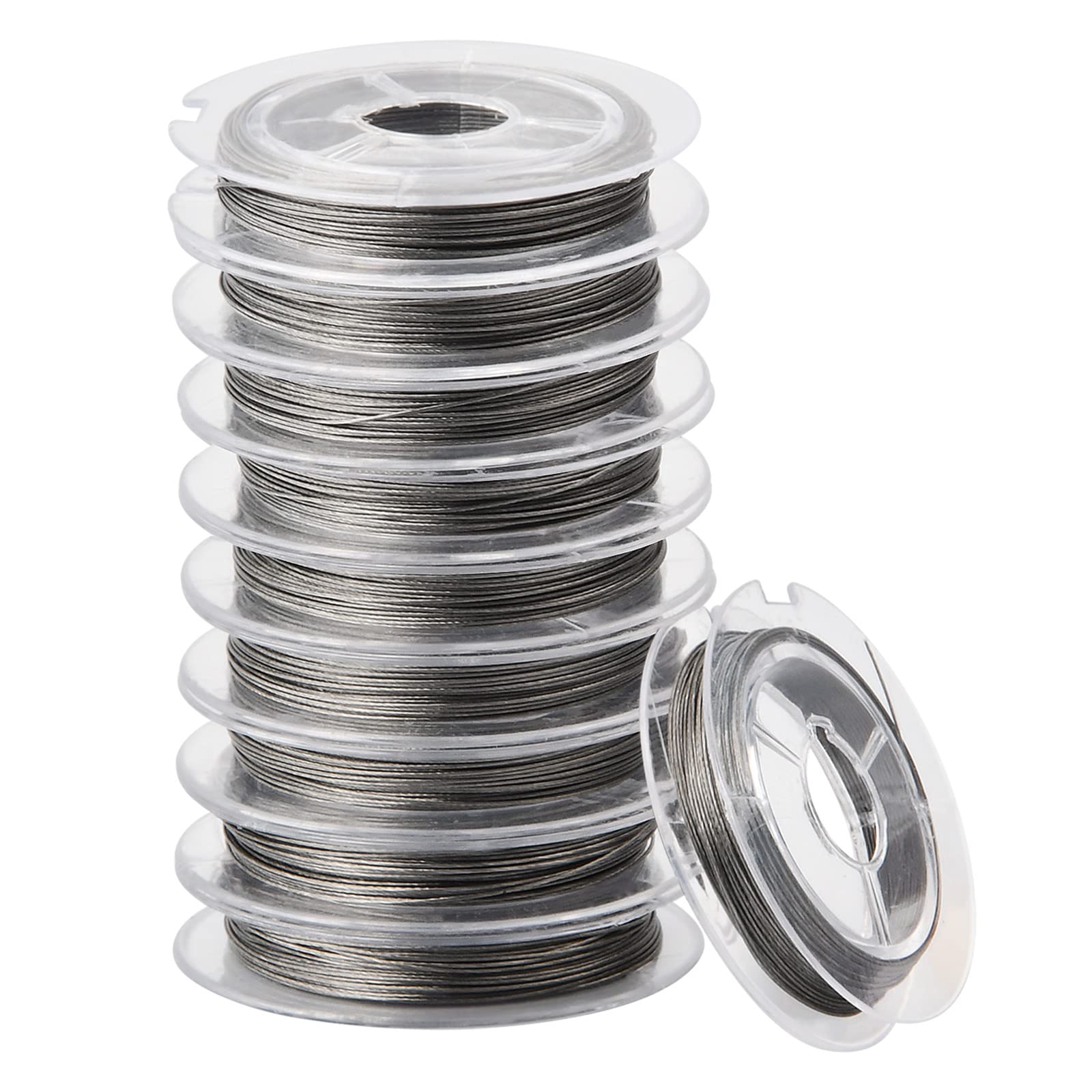 10 Rolls 0.38mmx10m Craft Wires Steel Jewellery Wire for Jewellery Making Soft Crafting Wire Jewelry Beading Wire Tarnish Resistant Flexible Wire for DIY Art Floral Modelling Jewelry Beading Craft (A)