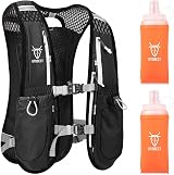 UTOBEST Running Vest 5L Hydration Pack with 2 x 350ml Bottles Black view 1