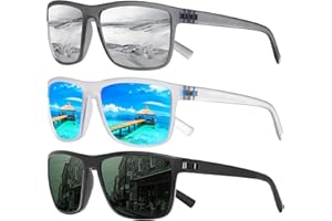 TURBOPEP Square Polarized Sunglasses for Men and Women Lightweight Frame Sun Glasses with UV Protection