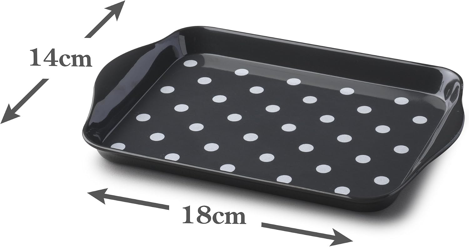 Zeal G200T Mini Serving Tray, Dotty Design 18cm x 14cm Dark Grey, 18 x 14 x 2 cm - Image 4