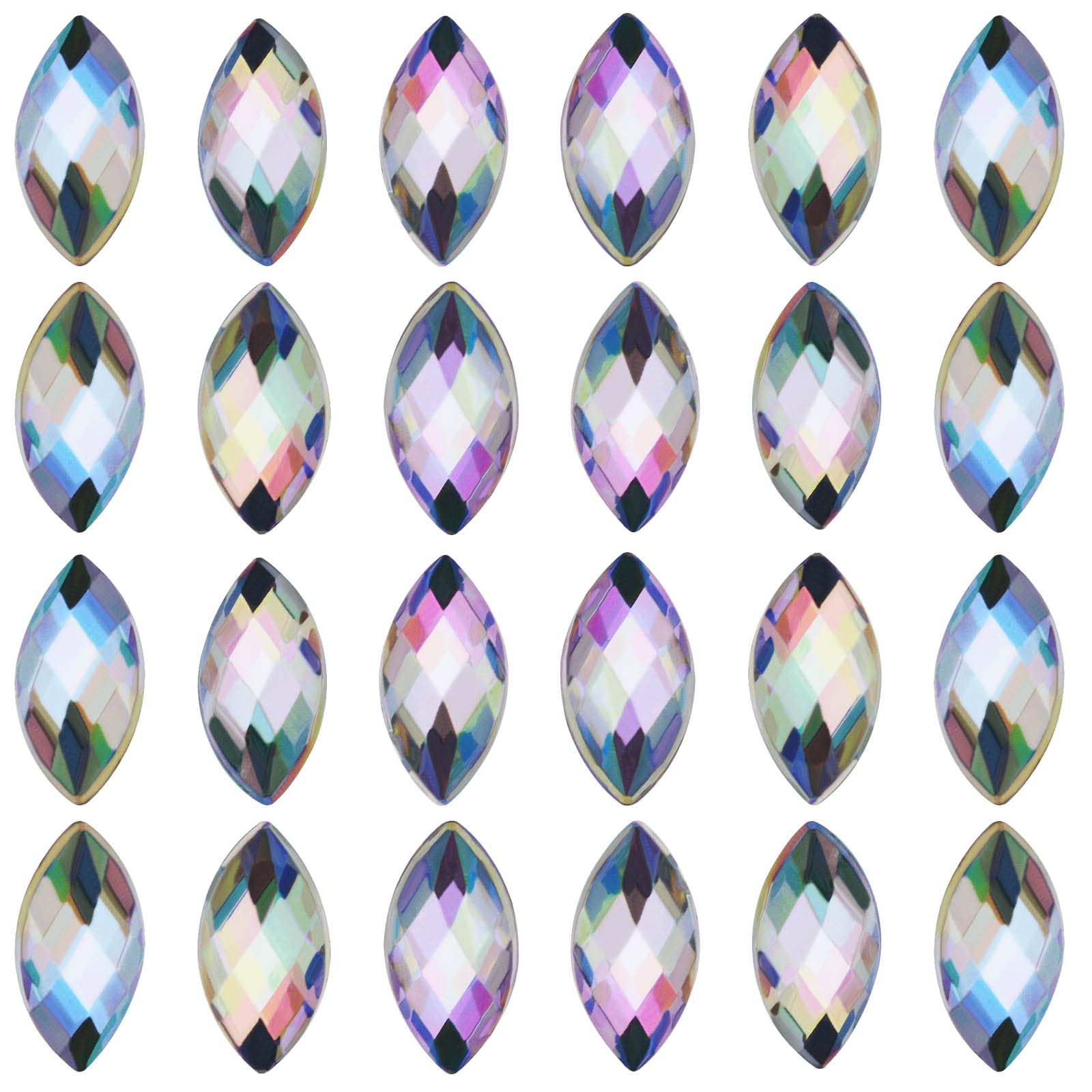 OTOTEC 500Pcs Acrylic Sew On Rhinestones AB Decorative Crystal Horse Eye Shape Rhinestones Decoration for DIY Making Crafts Scrapbooks Clothing Phones Clear