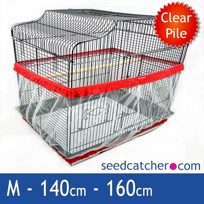 Seed Catcher Guard Bird Cage Tidy Skirt Style Red Medium 160cm
