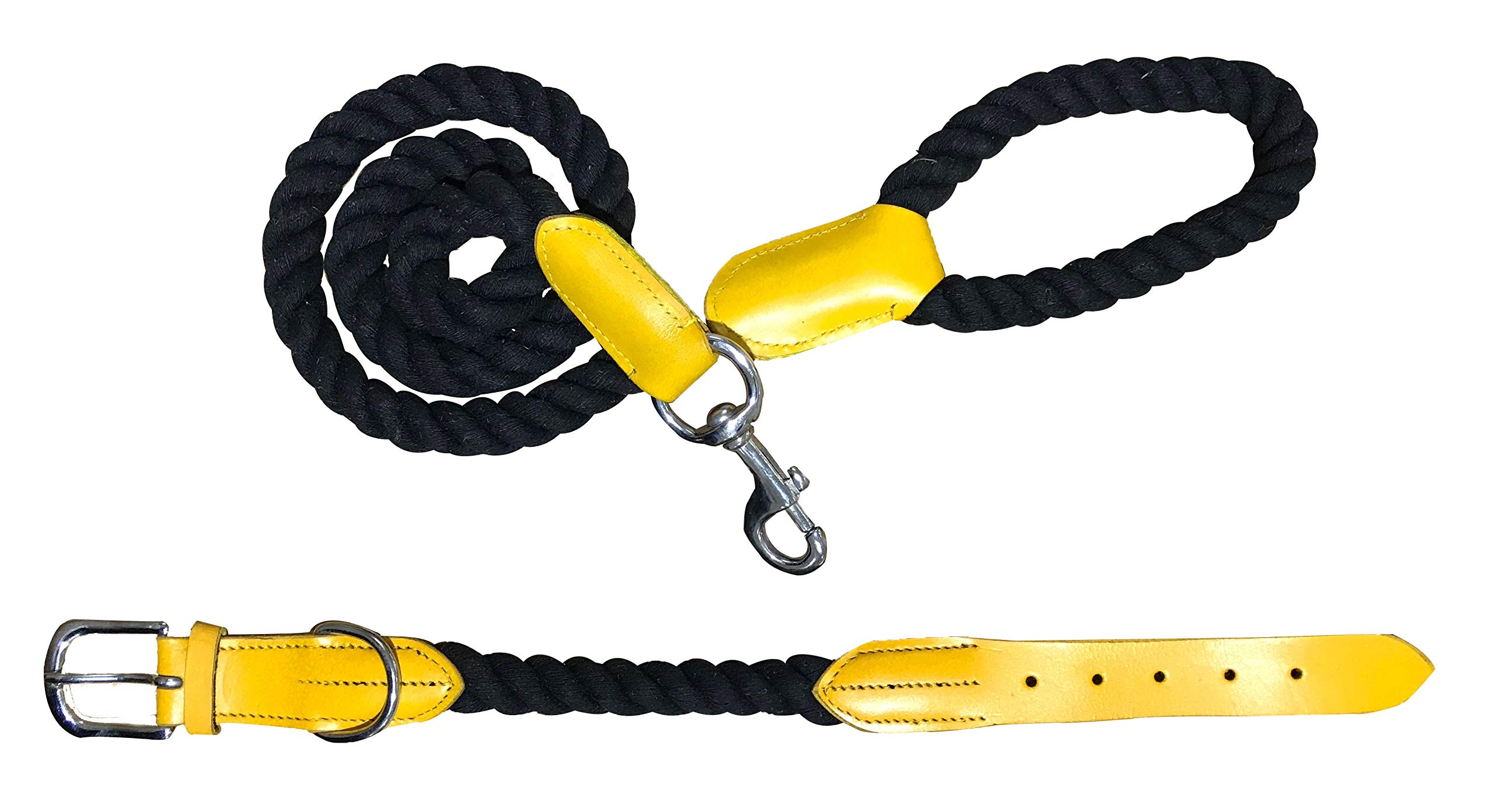 BRADLEY CROMPTON Genuine Leather Matching Pair Dog Collar and Lead Set L