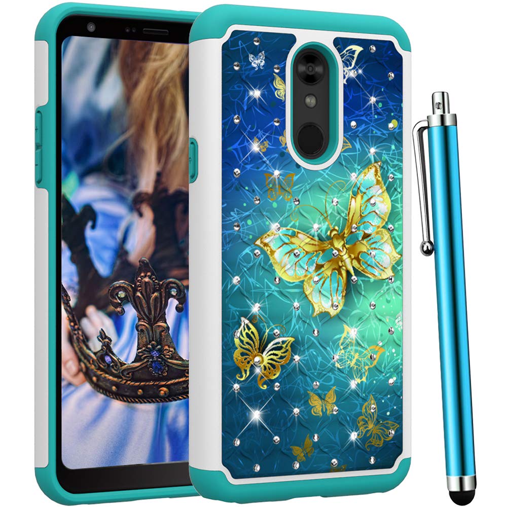 Best green lg stylo 4 phone case glitter
