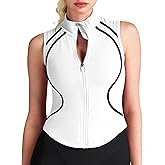 colorskin Vest Sleeveless Jacket zip up workout top workout tops for women zip up tank top running vest