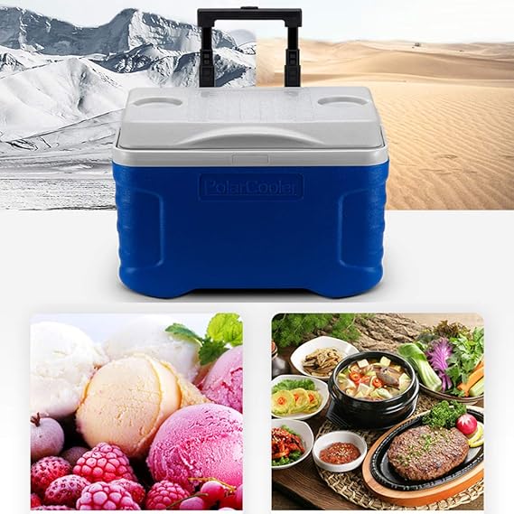 Portátil Rodillo Enfriador Nevera Rígida con Ruedas Caja De Cofre ...