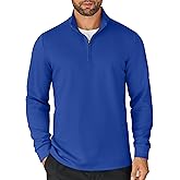 COOFANDY Men's Quarter Zip Up Pullover Lightweight Mock Neck Sweatshirt Casual Long Sleeve Polo Shirt