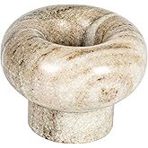 Bloomingville Round Marble Tealight Holder, Beige