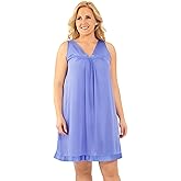 Exquisite Form Women's 30107 Nylon Tricot Sleeveless Short Knee Length Nightgown