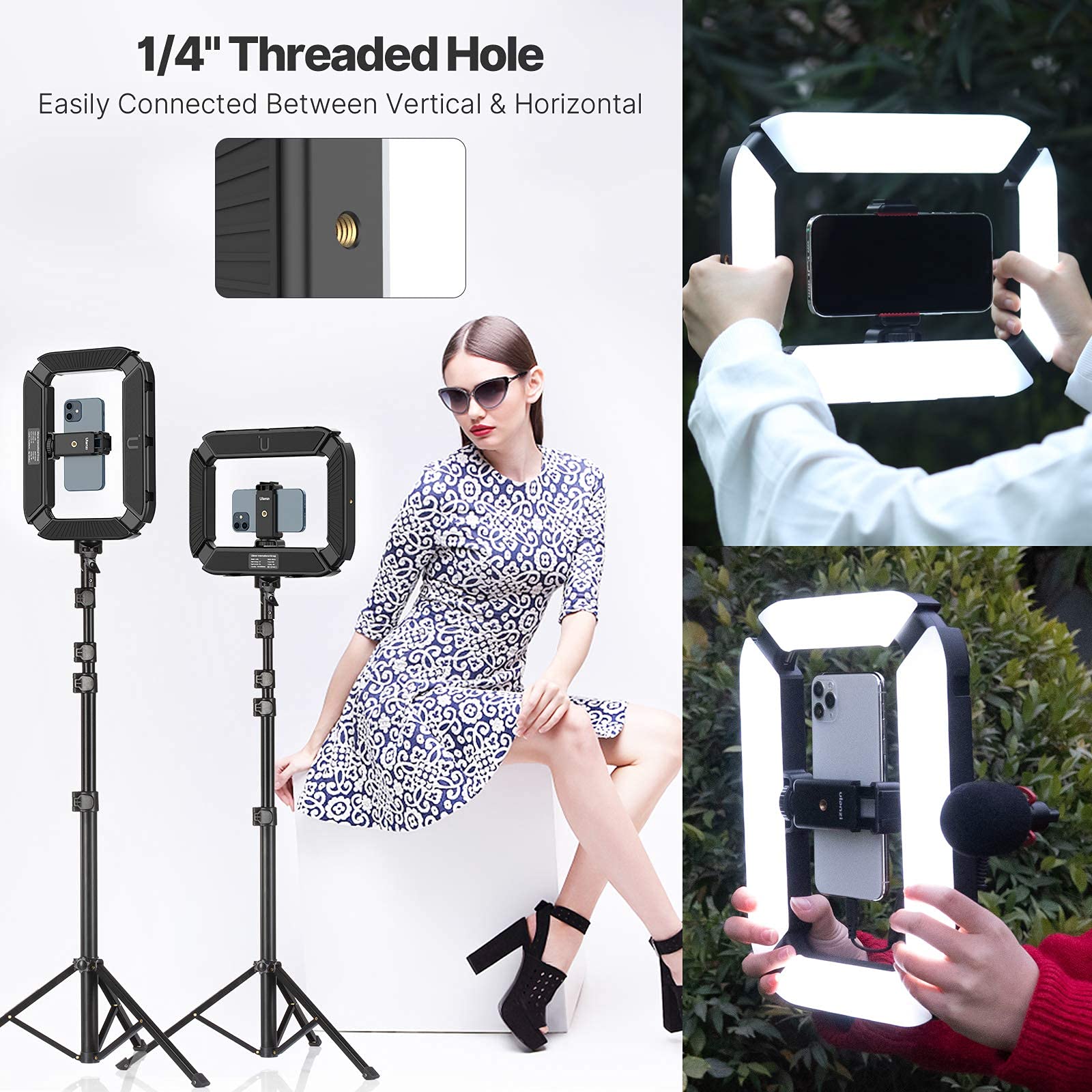 ULANZI U200 Smartphone Video Rig - Control LED Ring Light, YouTube & Vlogging Filmmaking Stabilizer