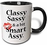 3dRose mug_171886_4 Classy sassy and a bit smart assy - Two Tone Black Mug, 11oz