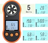 V· Digital Anemometer Wind Speed Meter Temp Airflow 5 Units LCD view 3