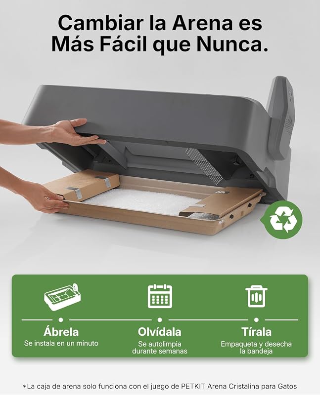 PUROBOT Crystal Duo Arenero Gatos Autolimpiable, Cámara AI, Arenero Autolimpiable para Gatos, Limpieza Bidireccional, Bandeja Reemplazable, Seguimiento Sanitario, Eliminación de Olores, Gris