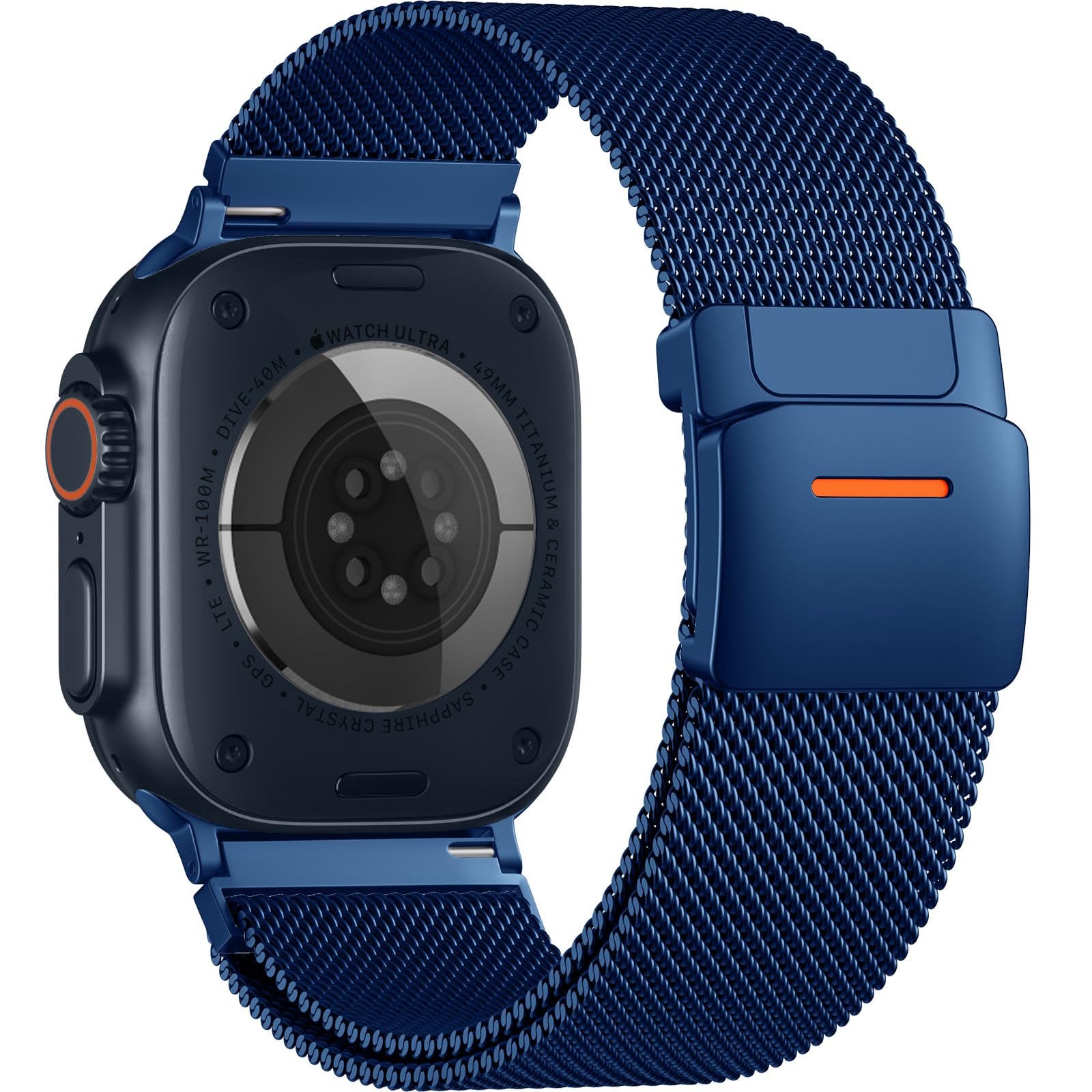 Photo 1 of Adorve Magnetic Bands for Apple Ultra 3 Watch Band 49mm 46mm 45mm 44mm 42mm Men, Stainless Steel Mesh Metal Milanese Loop for iWatch Ultra 2/1 Bands Series 11 10 9 8 7 6 5 4 3 SE3/2/1, Blue