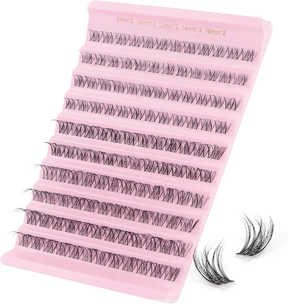 Sixstarhair False Eyelashes Cluster Lashes Clear Band 8-16mm 120pcs