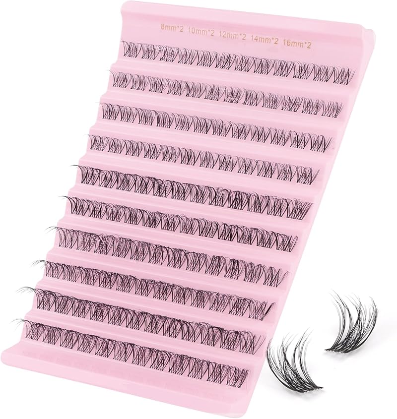 Sixstarhair False Eyelashes Cluster Lashes Clear Band 8-16mm 120pcs