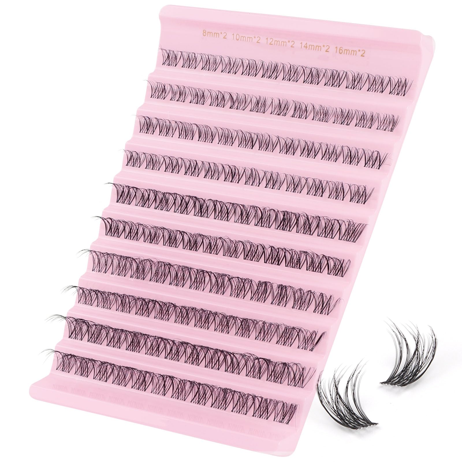 Sixstarhair False Eyelashes - Individual Cluster Lashes With Clear Band, Natural Soft Wispy, 8-16mm, Diy Lash Extensions, 120 Pcs
