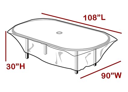 LAMINET Outdoor Furniture Covers (Clear Cover, Rectangular Table)